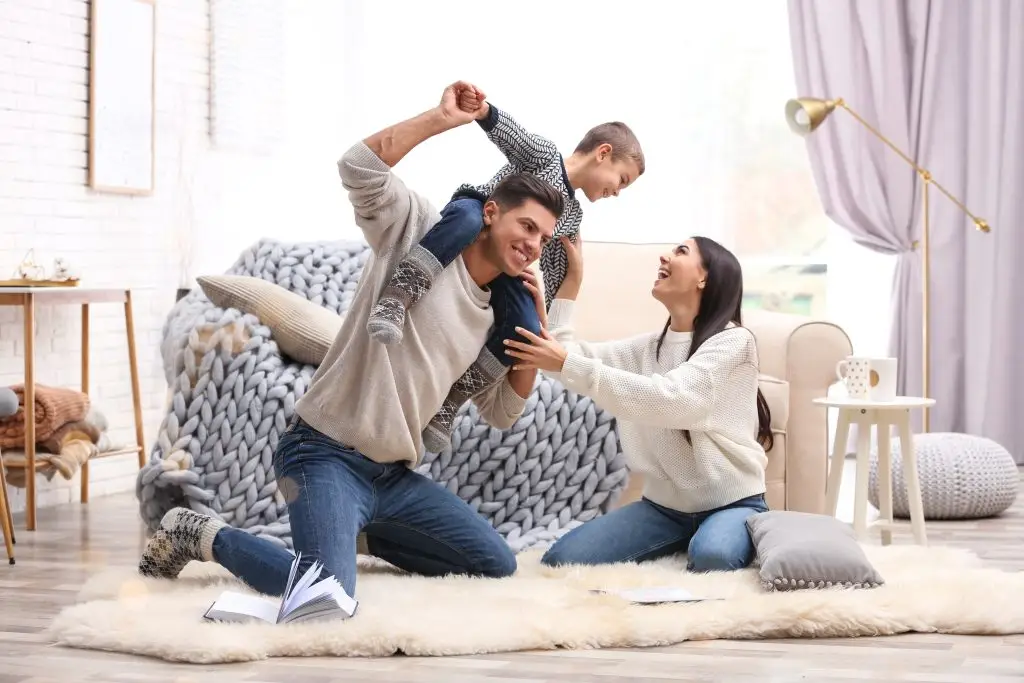 Happy family after purchasing a home