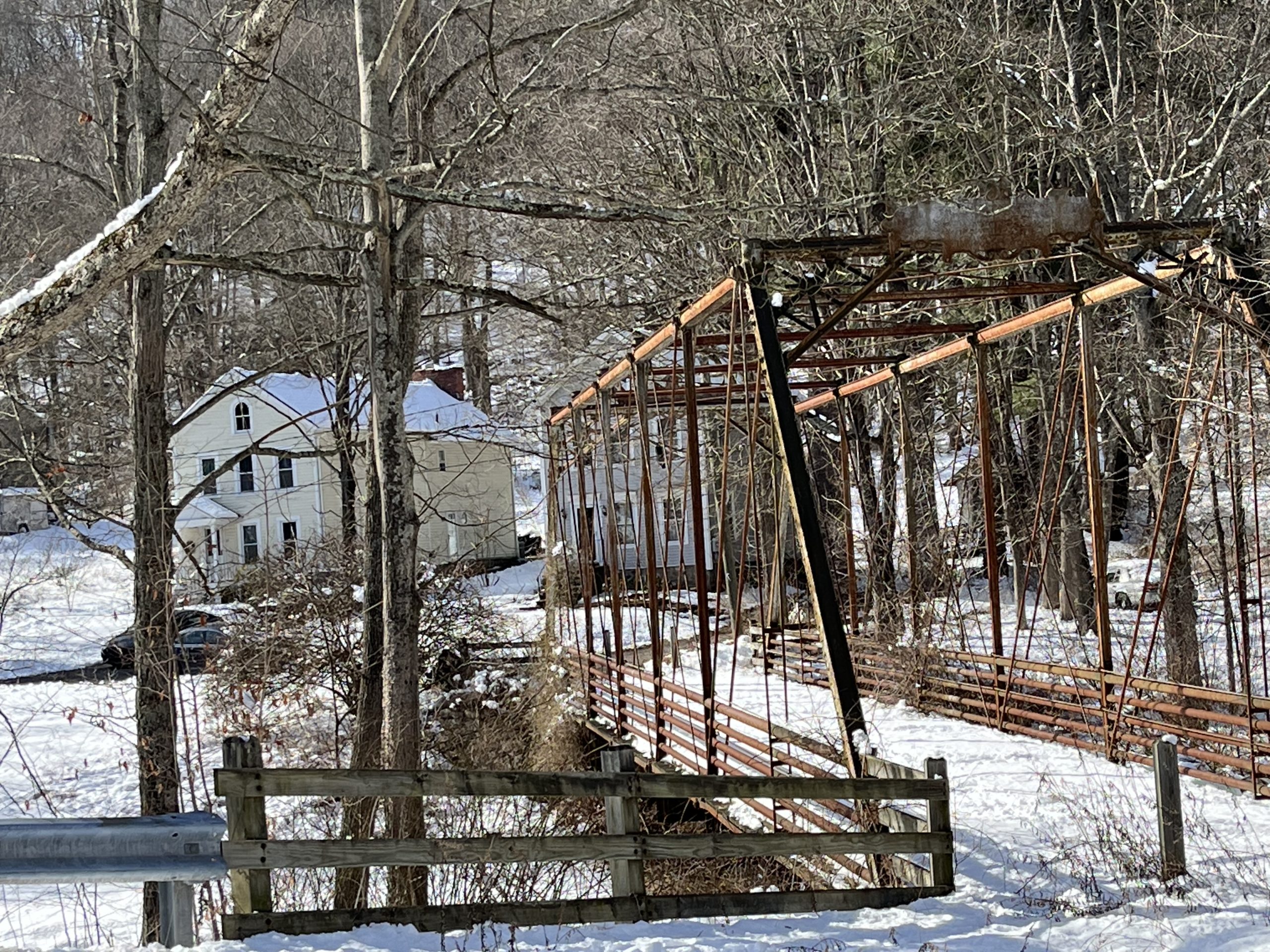 Old Steel Bridge in Sandy Hook over the housatonic river