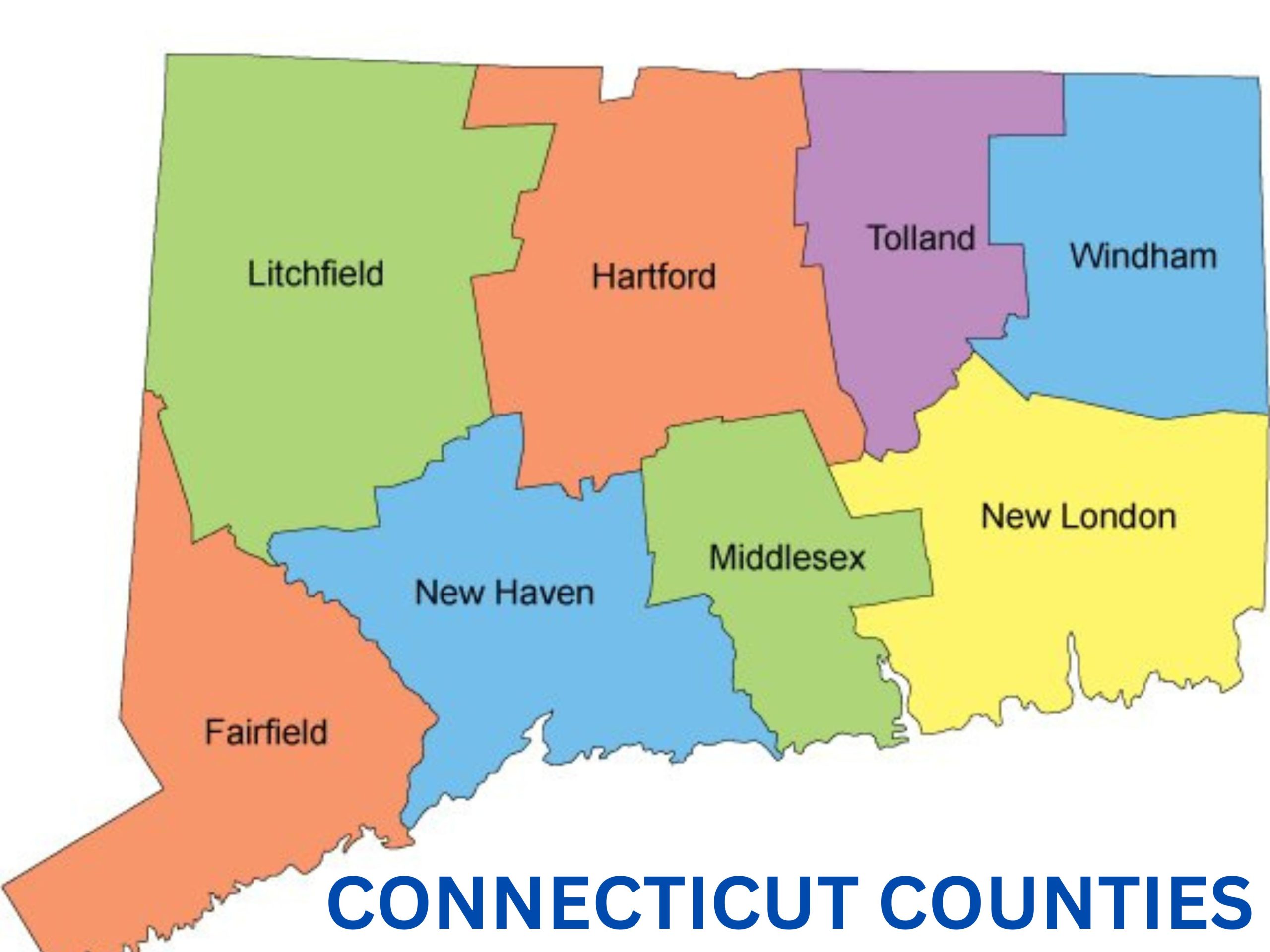 Map of Connecticut Counties